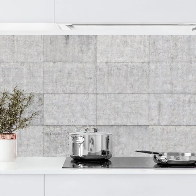 Achterwand voor keuken patroon Concrete Brick Look Grey