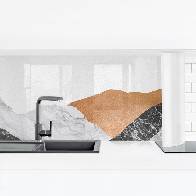 Achterwand voor keuken abstract Landscape In Marble And Copper