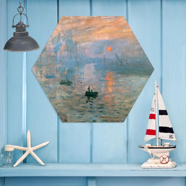 Hexagons Forex schilderijen Claude Monet - Impression (Sunrise)