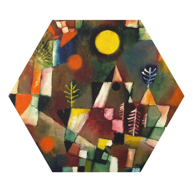 Hexagons Aluminium Dibond schilderijen Paul Klee - The Full Moon