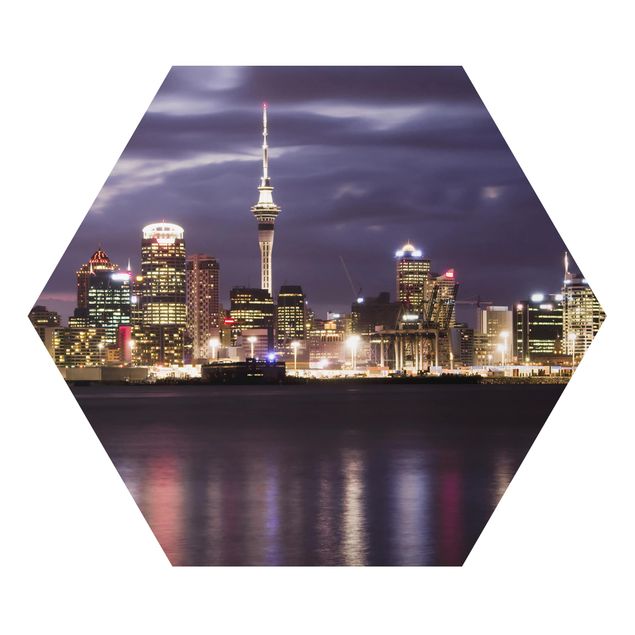 Hexagons Aluminium Dibond schilderijen Auckland At Night