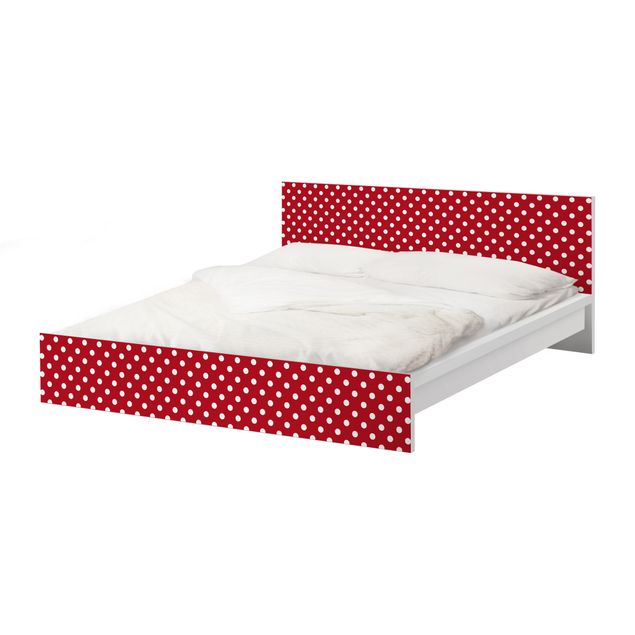Meubelfolie IKEA Malm Bed No.DS92 Dot Design Girly Red