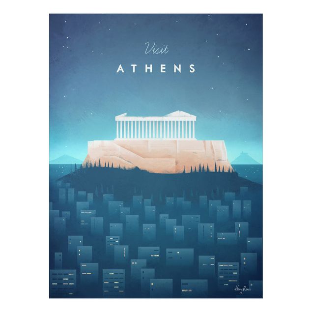 Aluminium Dibond schilderijen Travel Poster - Athens