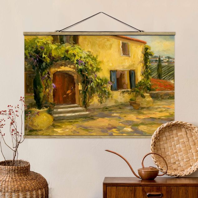 Stoffen schilderij met posterlijst Scenic Italy V
