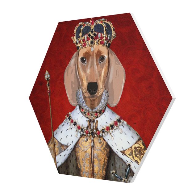Hexagons Forex schilderijen Animal Portrait - Dachshund Queen