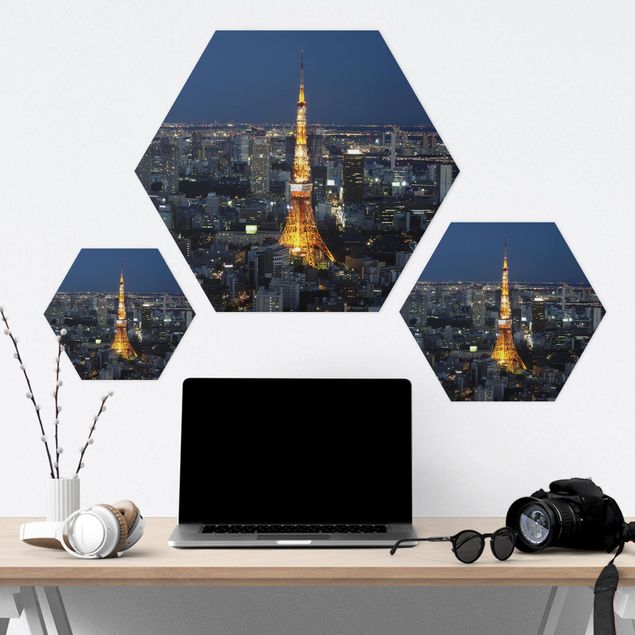 Hexagons Forex schilderijen Tokyo Tower