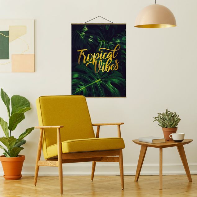 Stoffen schilderij met posterlijst Jungle - Tropical Vibes