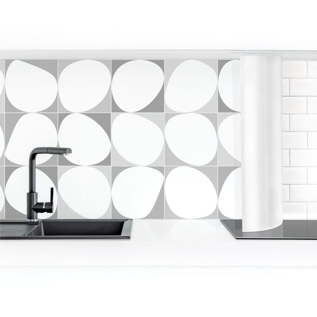 Achterwand voor keuken Oval Tiles - Grey