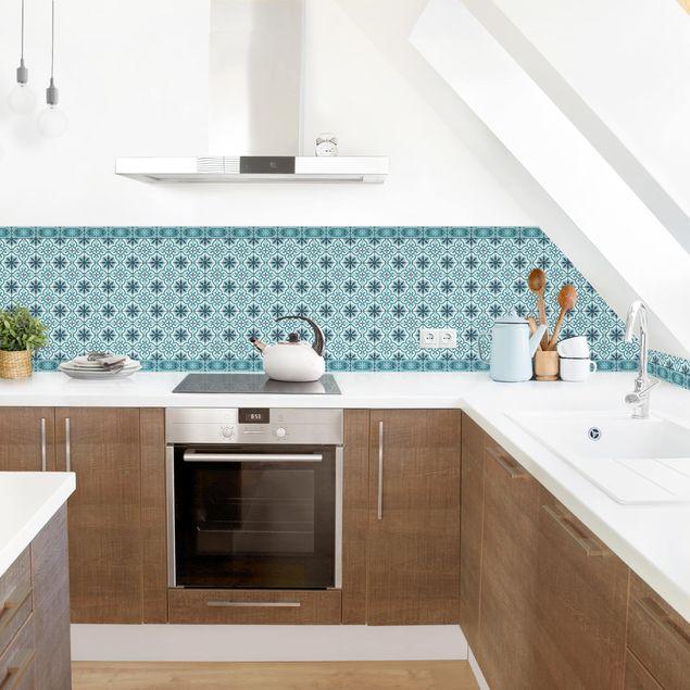 Achterkant keuken Geometrical Tile Mix Cross Turquoise