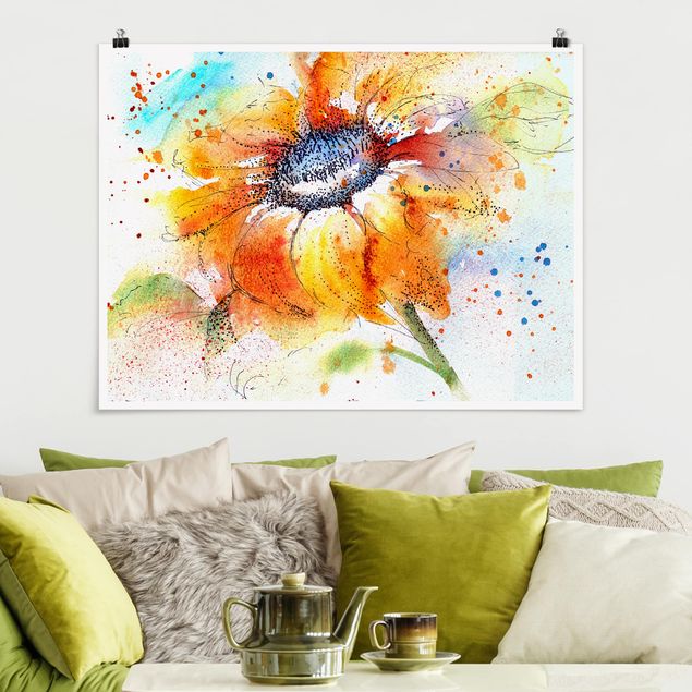 Posters Painted Sunflower