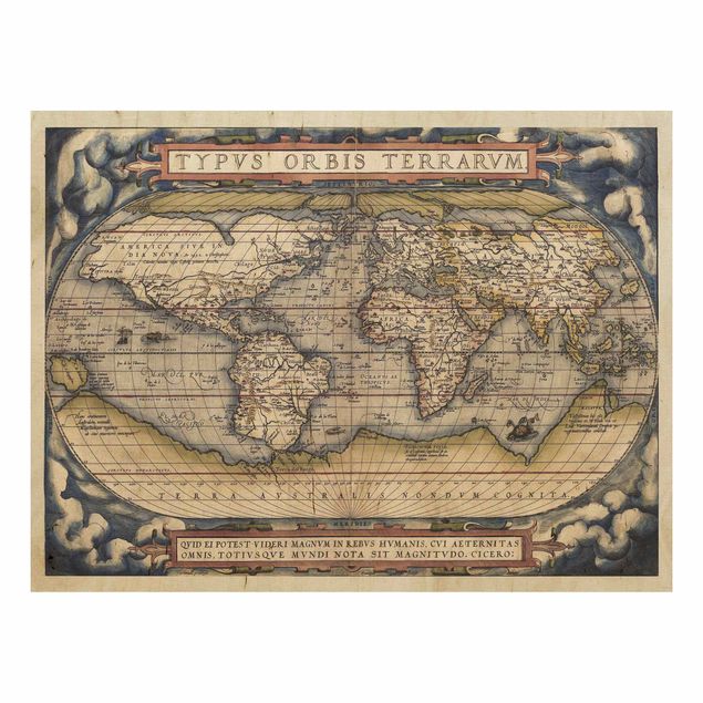 Houten schilderijen Historic World Map Typus Orbis Terrarum