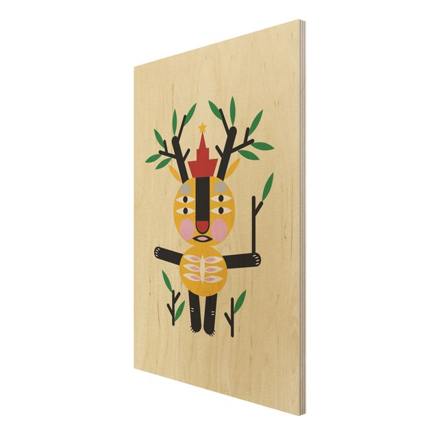 Houten schilderijen Collage Ethno Monster - Deer