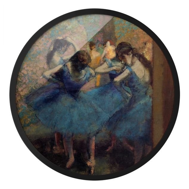 Rond schilderijen Edgar Degas - Ballerine in blu