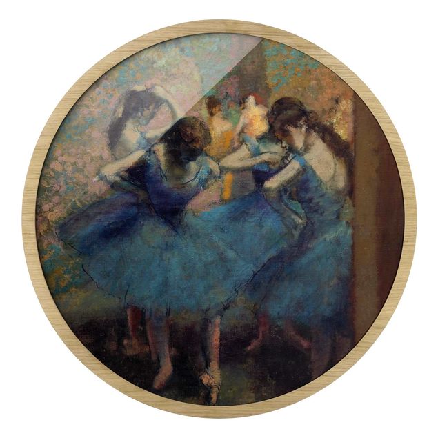 Rond schilderijen Edgar Degas - Ballerine in blu