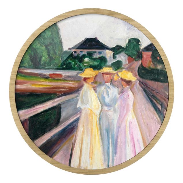 Rond schilderijen Edvard Munch - Tre ragazze