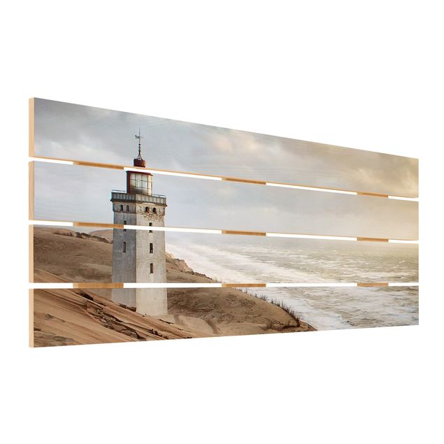 Houten schilderijen op plank Lighthouse In Denmark
