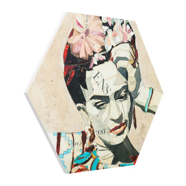 Hexagons Forex schilderijen Frida Kahlo - Collage No.1