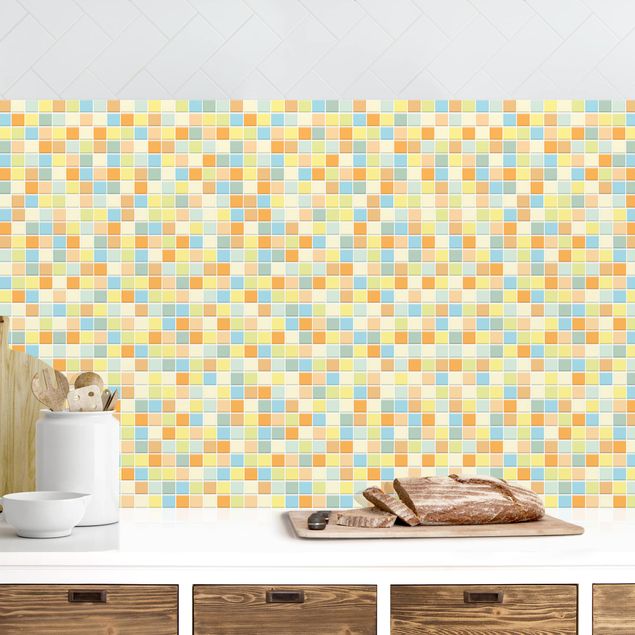 Achterwand voor keuken patroon Mosaic Tiles Summer Set