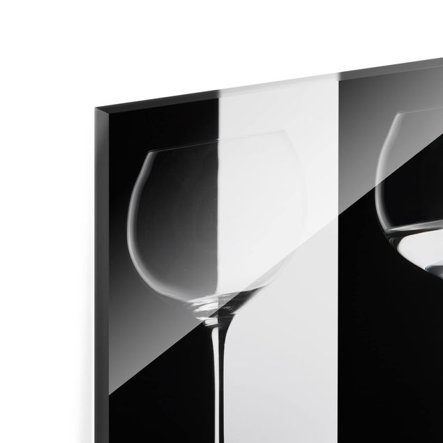 Spatscherm keuken Wine Glasses In Black & White