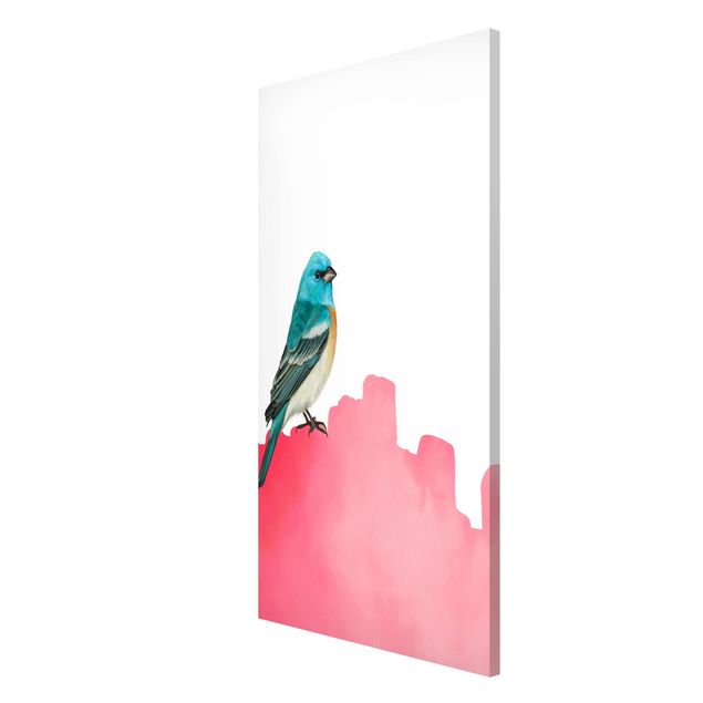 Magneetborden Bird On Pink Backdrop