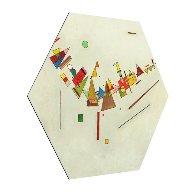 Hexagons Aluminium Dibond schilderijen Wassily Kandinsky - Angular Swing