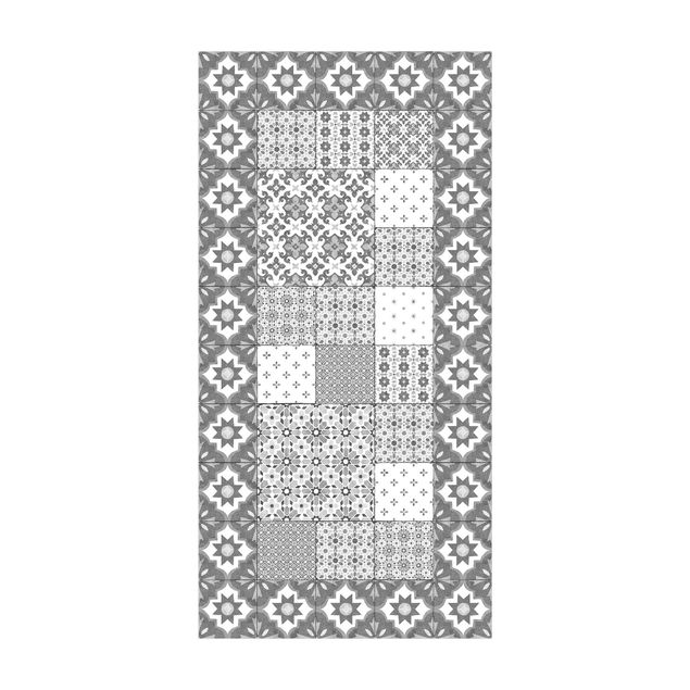 Vloerkleden grijs Moroccan Tiles Combination Marrakech With Tile Frame