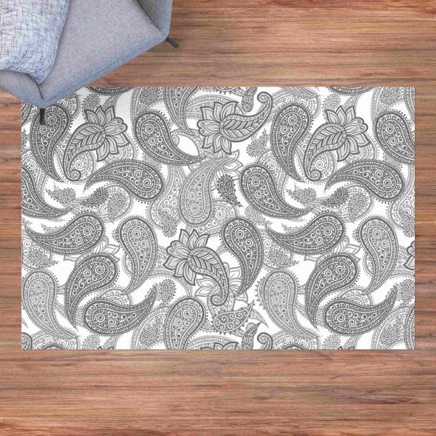 tapijt modern Boho Mandala Pattern In Grey