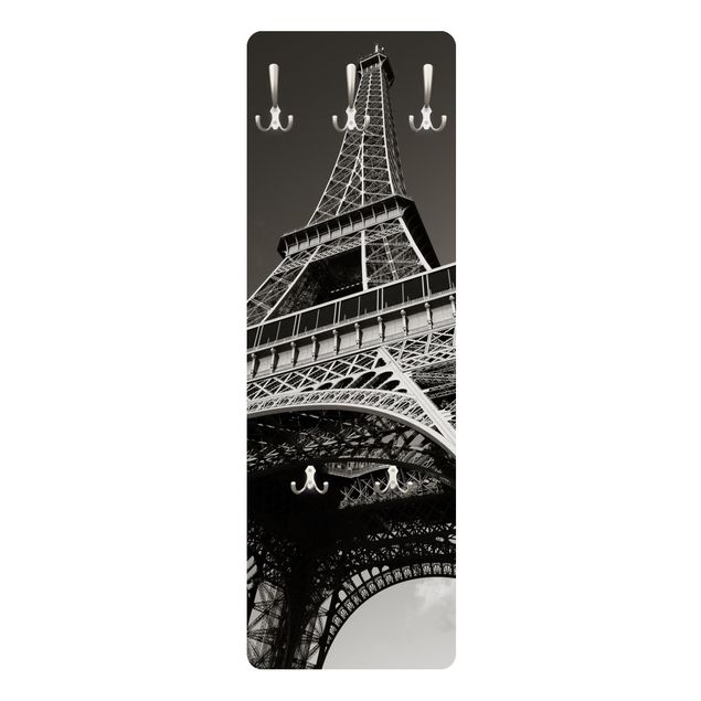 Wandkapstokken houten paneel Eiffel tower