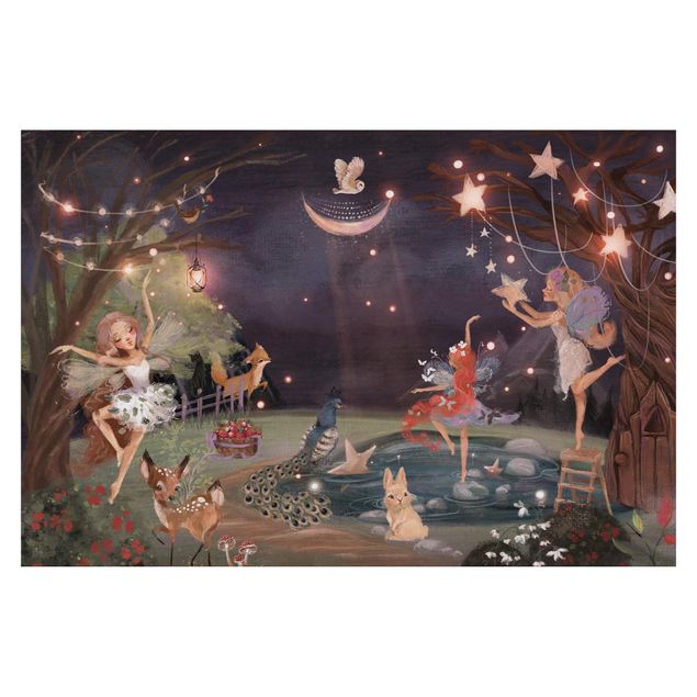 Fotobehang - At Night In A Garden With Fairies