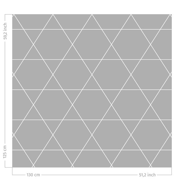 Gordijnen met patroon Simple Rhombic Pattern White