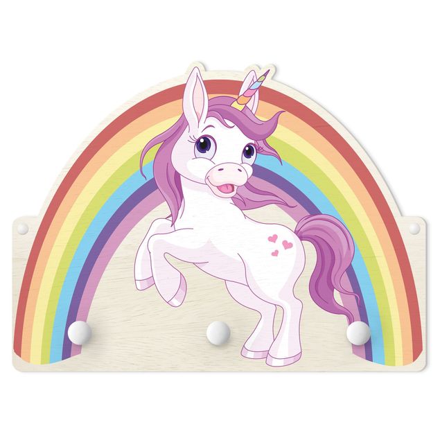 Wandkapstokken voor kinderen Unicorn Rainbow
