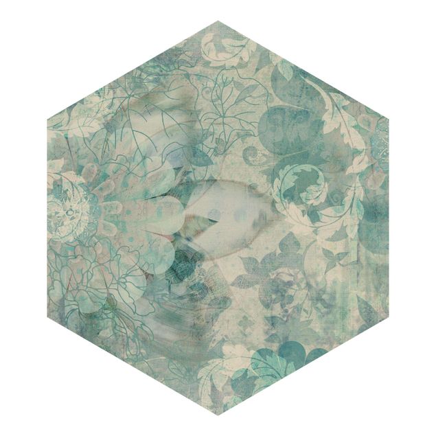 Hexagon Behang Frost Flower