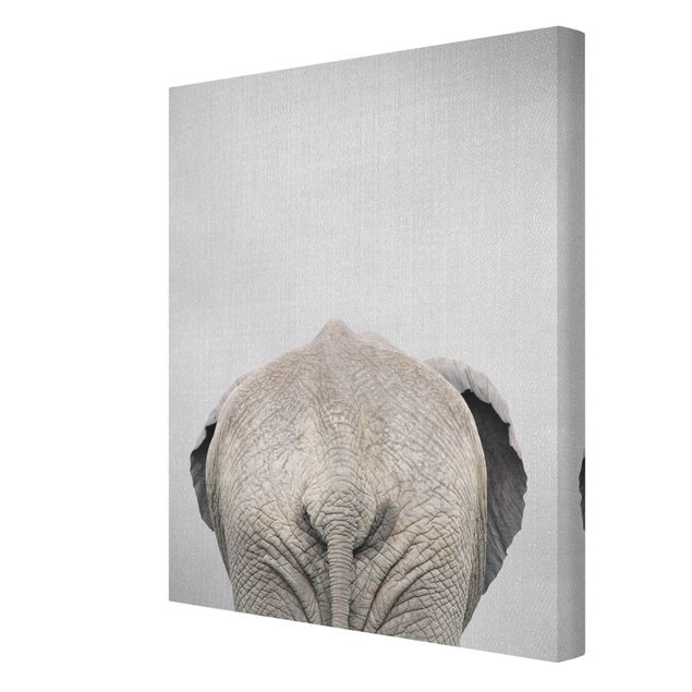 Leinwandbild - Elefant von hinten - Hochformat 3:4