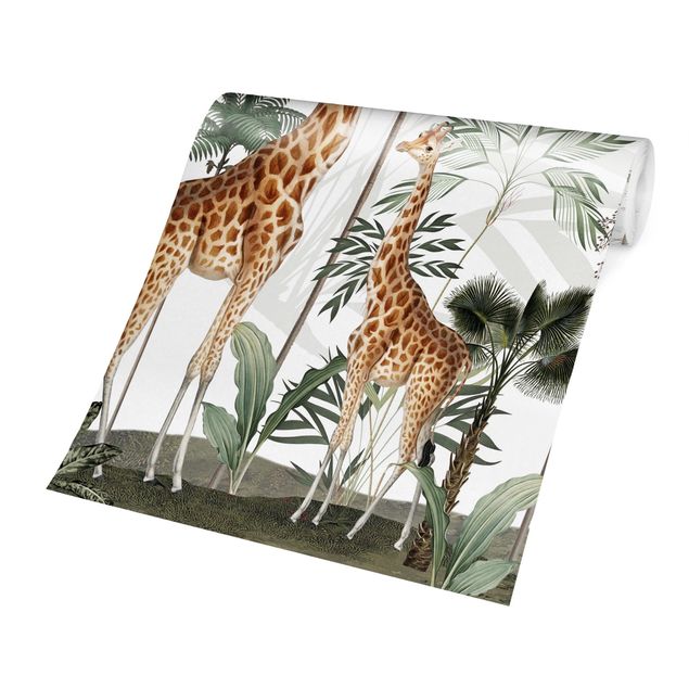 Fotobehang - Elegance of the giraffes in the jungle
