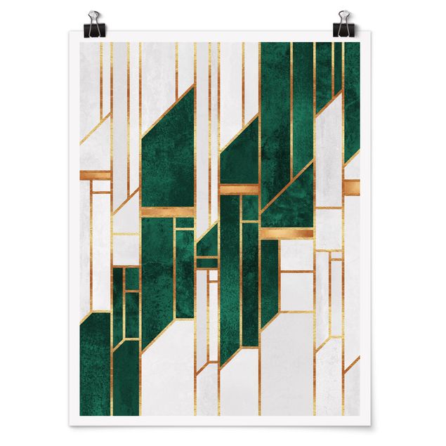 Posters Emerald And gold Geometry