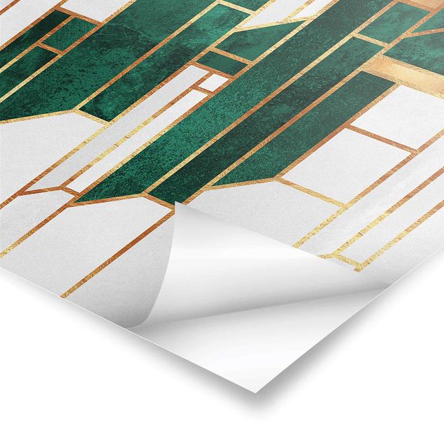 Posters Emerald And gold Geometry
