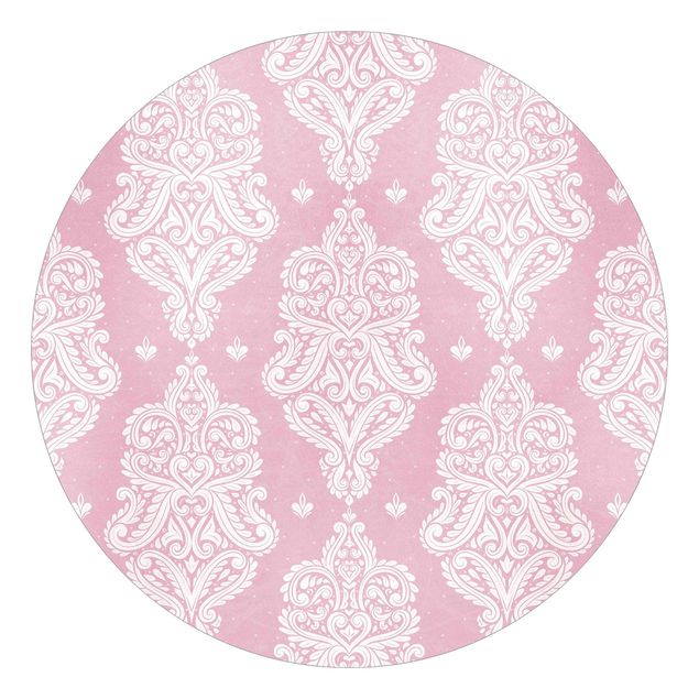 Behangcirkel Strawberry Pink Baroque Pattern