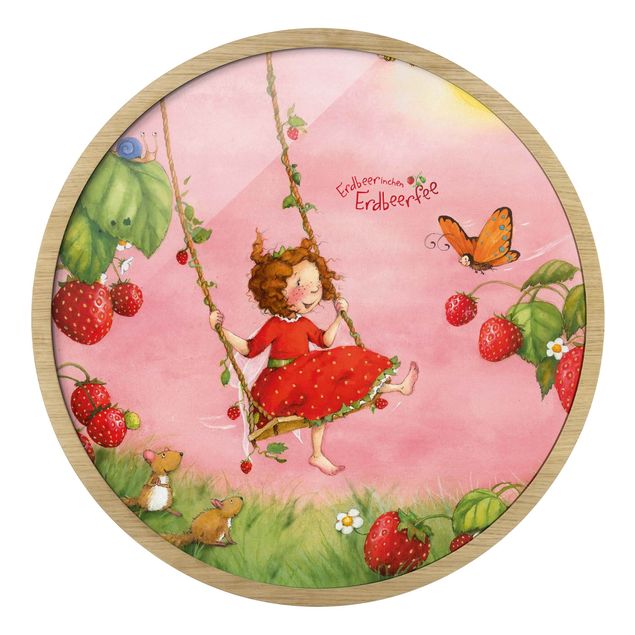Rond schilderijen Erdbeerinchen Erdbeerfee - Baumschaukel