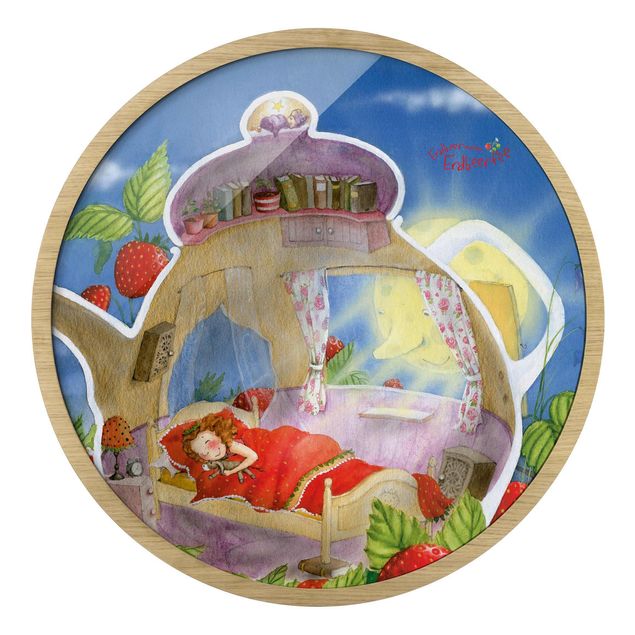 Rond schilderijen Little Strawberry Strawberry Fairy - Sleep Tight!