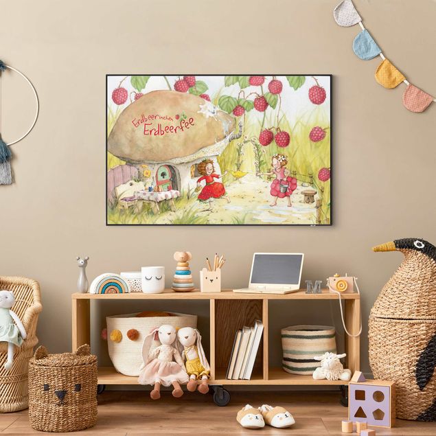 Verwisselbaar schilderij - Little Strawberry Strawberry Fairy - Beneath The Raspberry Bush