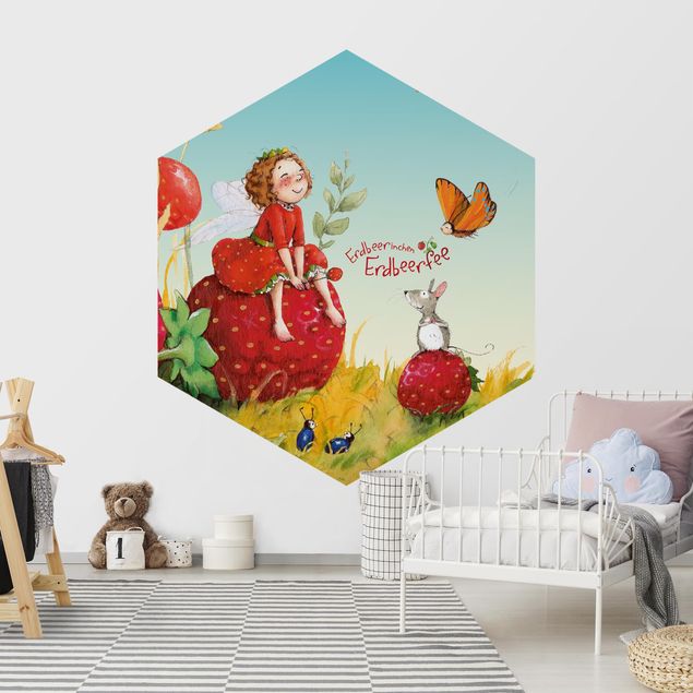 Hexagon Behang The Strawberry Fairy - Enchanting