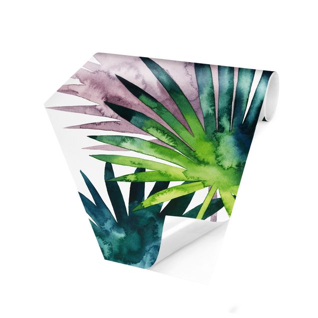 Hexagon Behang Exotic Foliage - Fan Palm