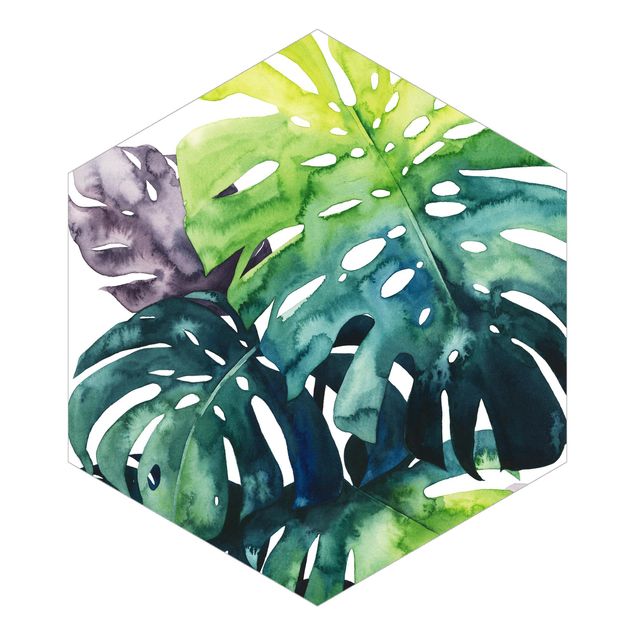 Hexagon Behang Exotic Foliage - Monstera