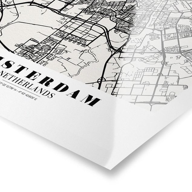 Posters Amsterdam City Map - Classic