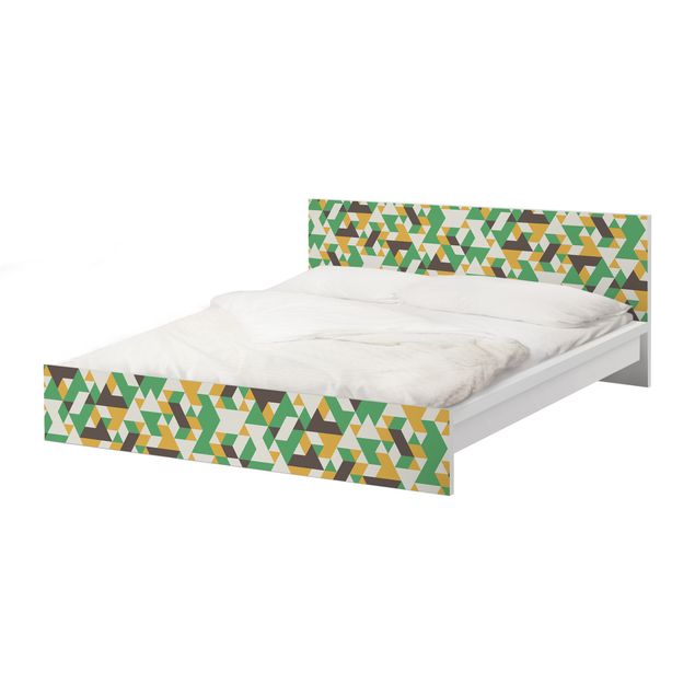 Meubelfolie IKEA Malm Bed No.RY34 Green Triangles