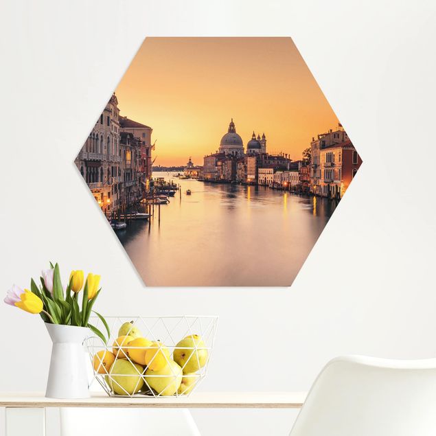 Hexagons Forex schilderijen Golden Venice