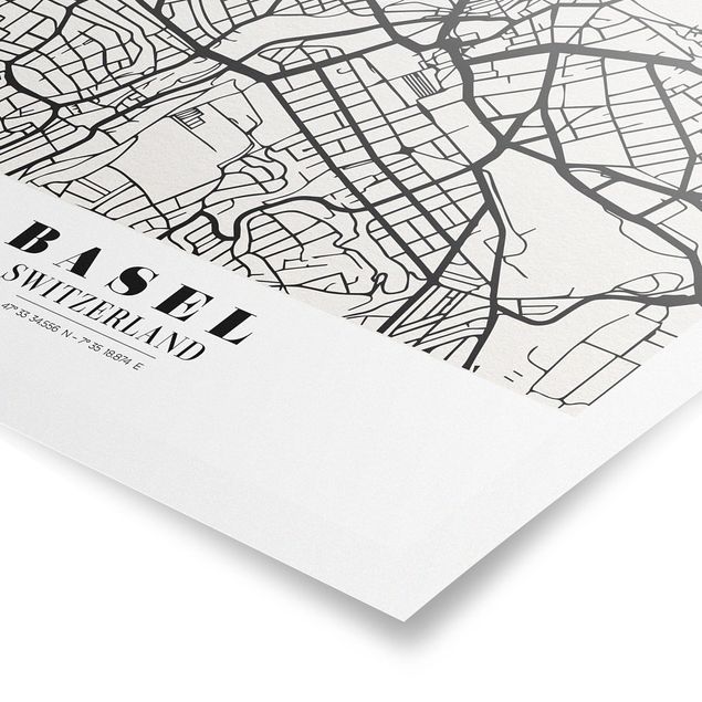 Posters Basel City Map - Classic