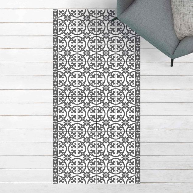 balkon tapijt Geometrical Tile Mix Circles Grey
