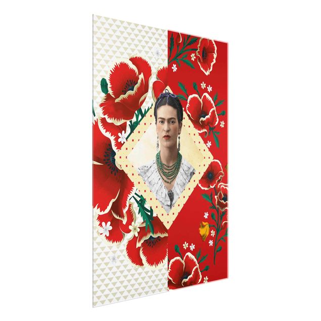Glasschilderijen Frida Kahlo - Poppies