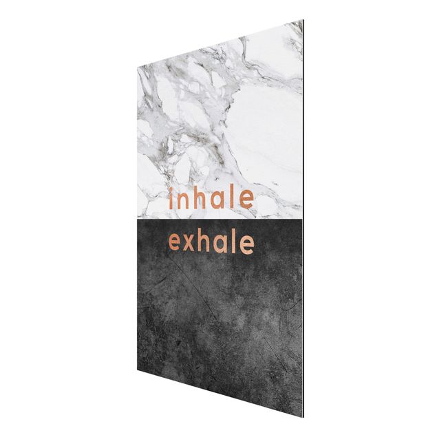 Aluminium Dibond schilderijen Inhale Exhale Copper And Marble